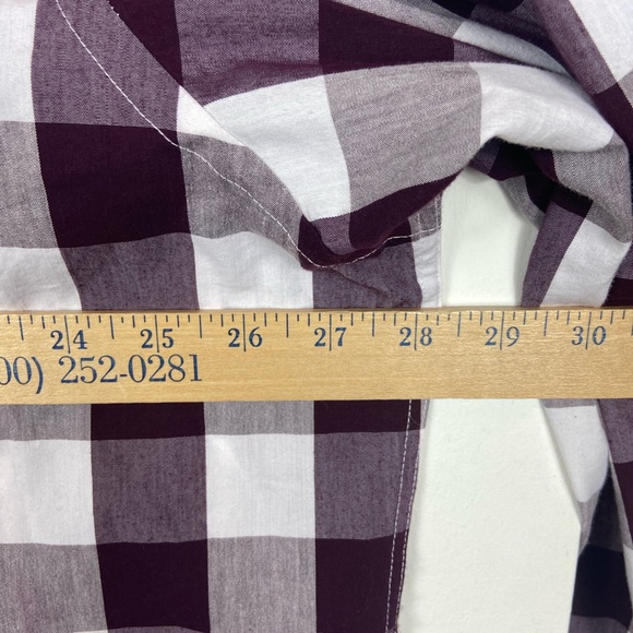 Mason James Men's Long Sleeve Stretch Button Down Shirt Size XXL Maroon/White - Picture 13 of 13